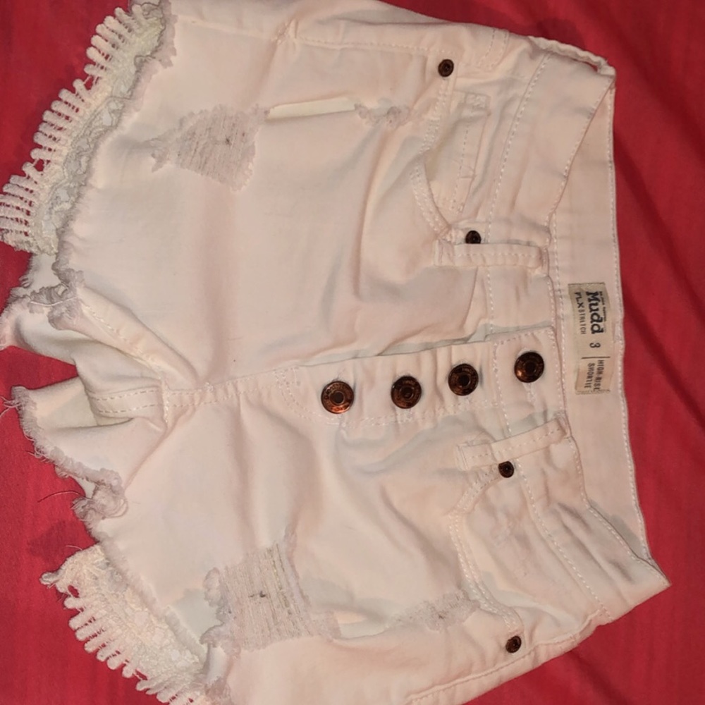 High rise button up shorts